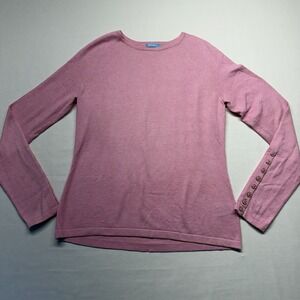 J McLaughlin Jamey Sweater Small Pink‎ Button Sleeve Cotton Blend